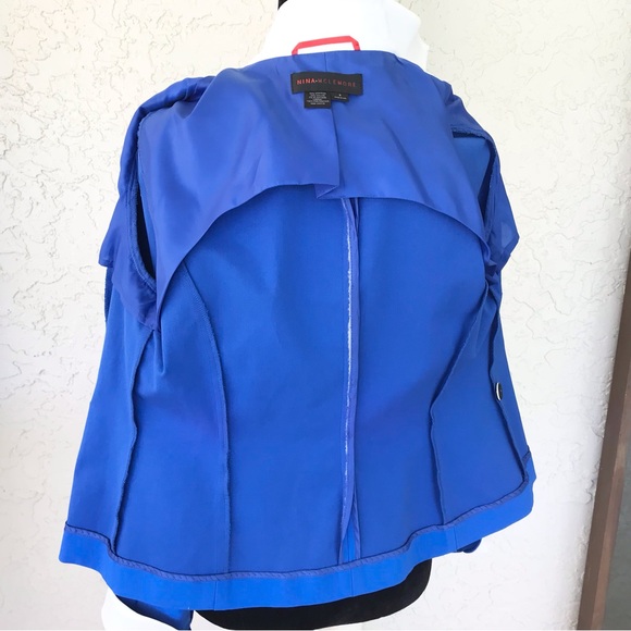 Nina McLemore Jacket Royal Blue White Striping, Sz 8 - Picture 6 of 7